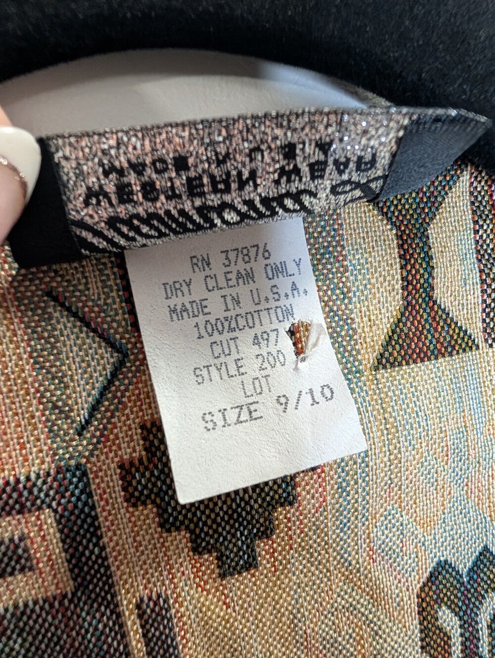 Diamond L Western Wear Southwestern Tapestry Tie Vest Made in USA - Picture 4 of 6